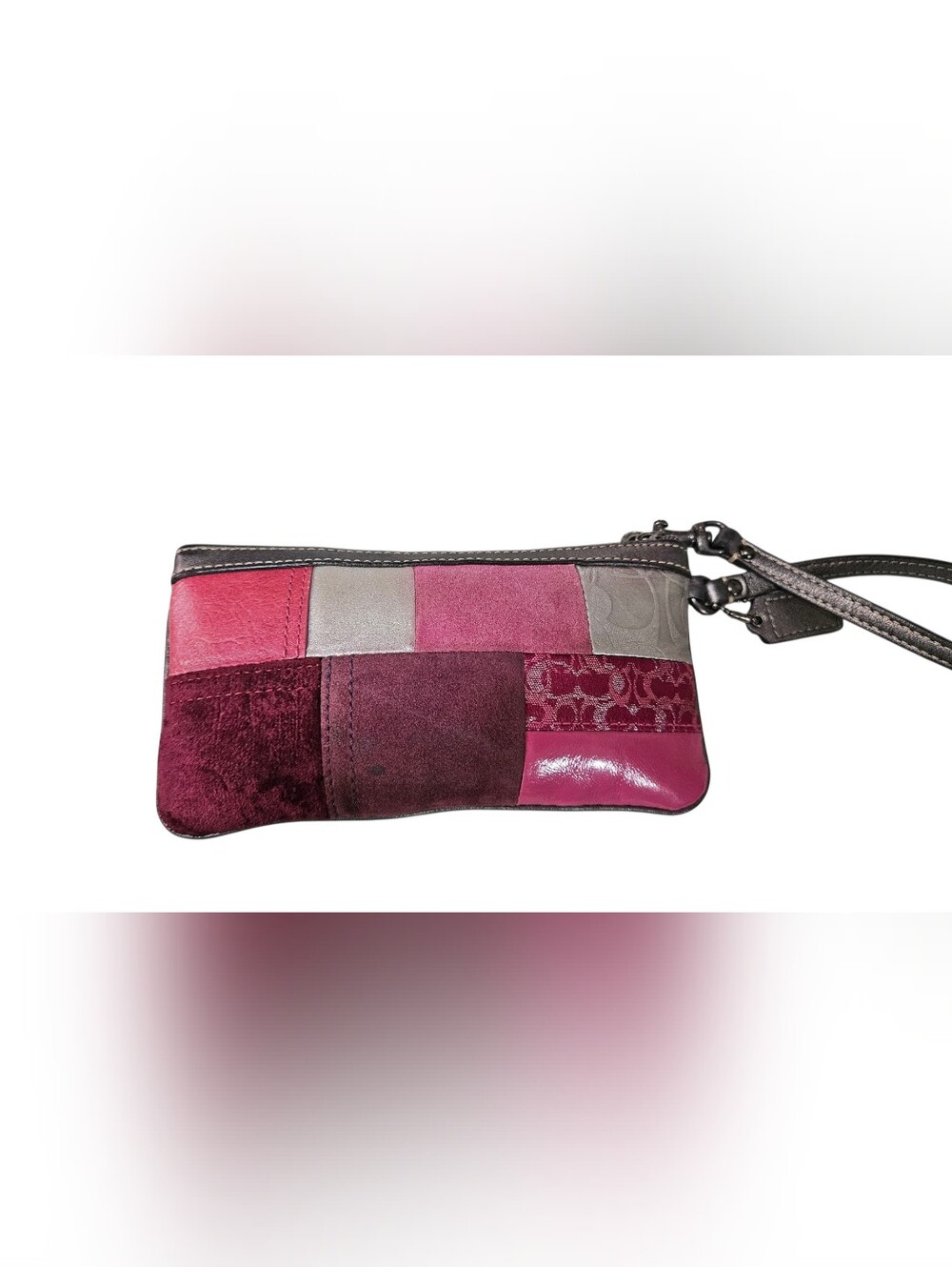 Coach Patchwork Shoulder Bag in Pink and Silver - Picture 12 of 14